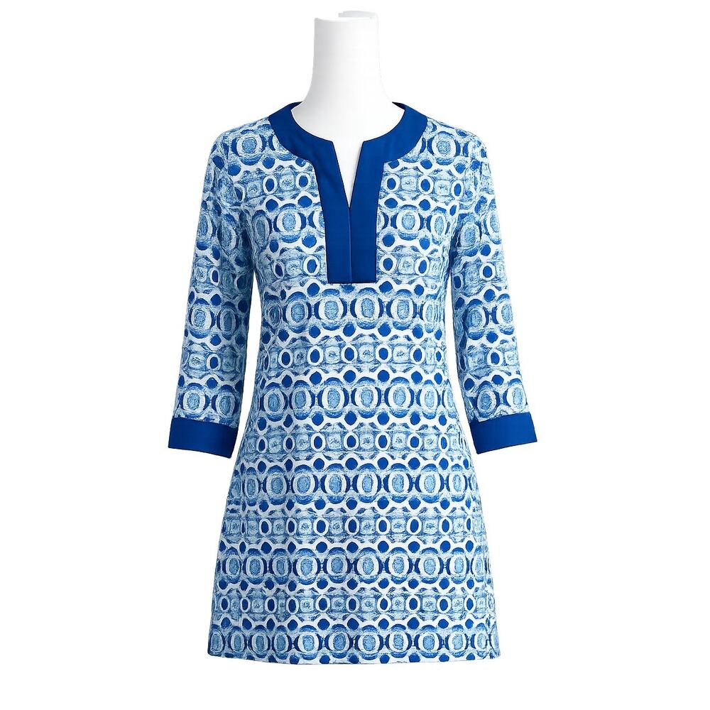 Cabana Life Roadmap Print UPF 50 Tunic Dress - Blue - Size L